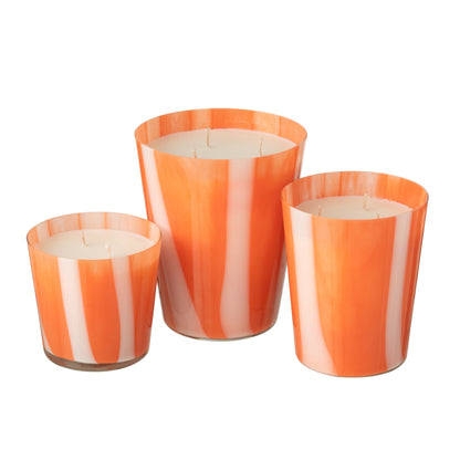Geurkaars Noa Strepen Oranje Large - 95uur