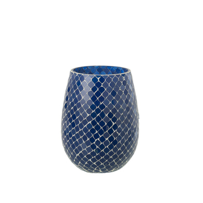 Geurkaars Mia Mozaiek Blauw Medium-120u