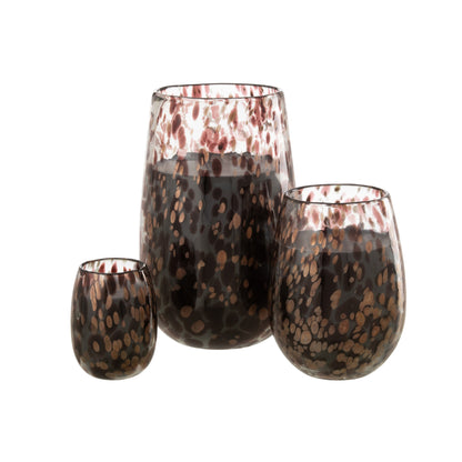 Geurkaars Mia Zwart/Mix Glas Large 230uur J-Line