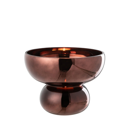 Windlicht Op Voet Afgerond Glas Pruim J-Line