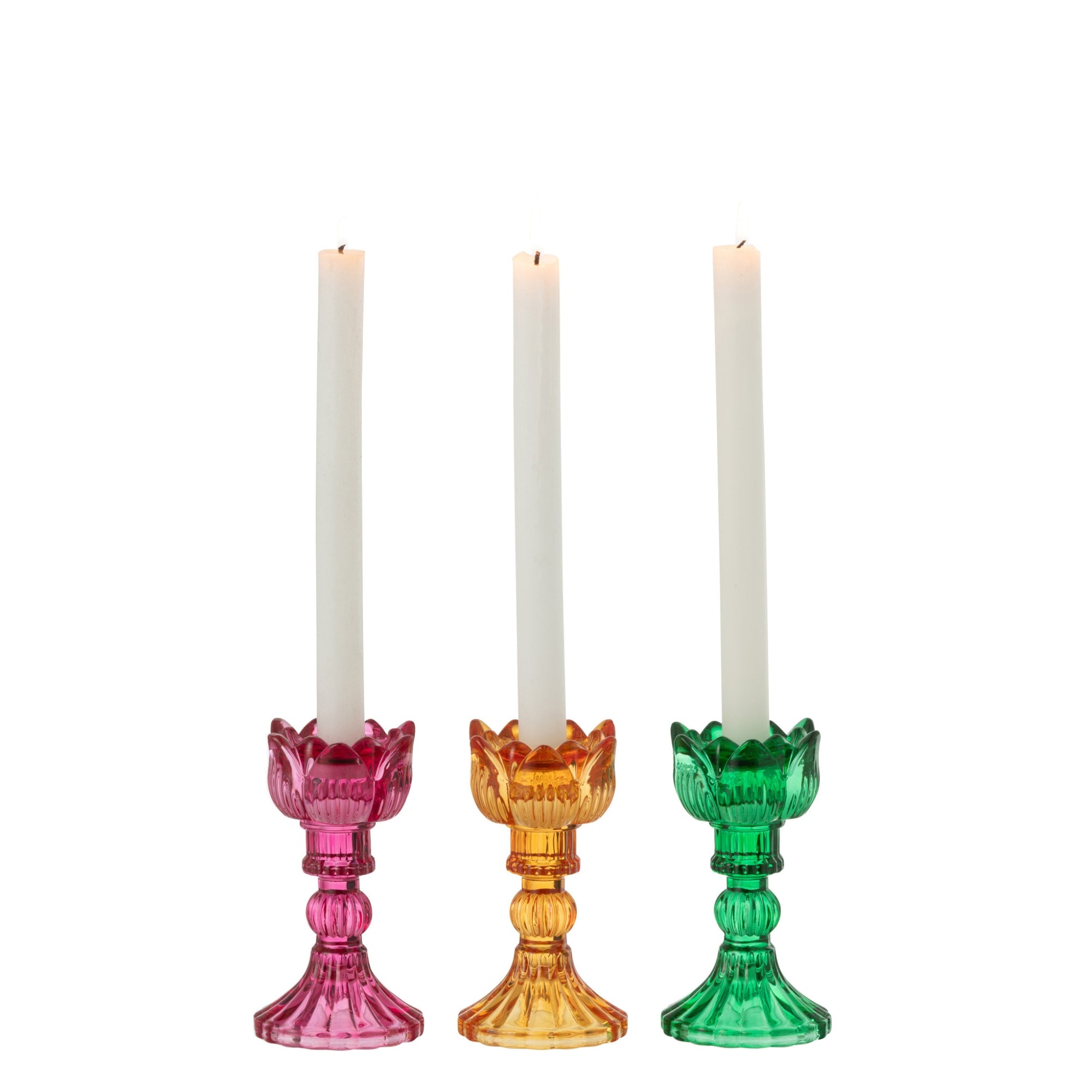 Kandelaar Roos Glas Mix Set van 3 J-Line