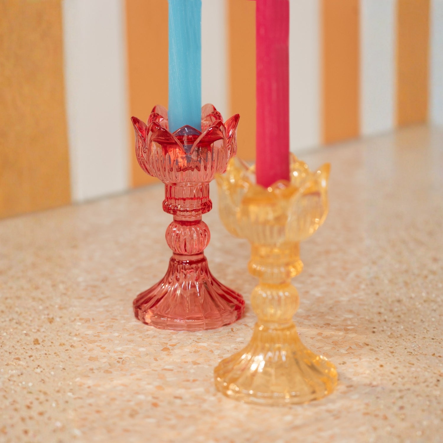 Kandelaar Roos Warm Glas Mix Set van 3 J-Line
