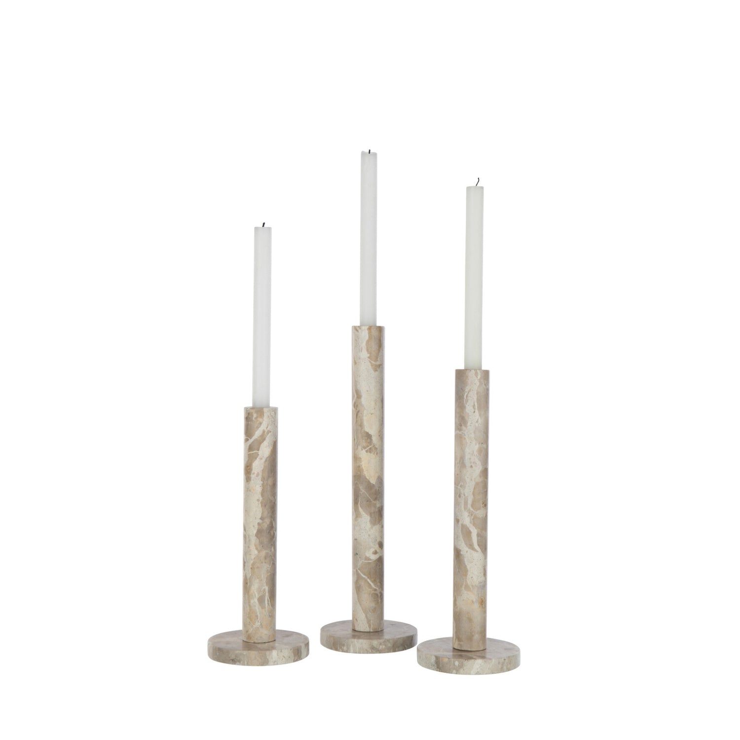 Kaarshouder Marmer Beige Set van 3 J-Line