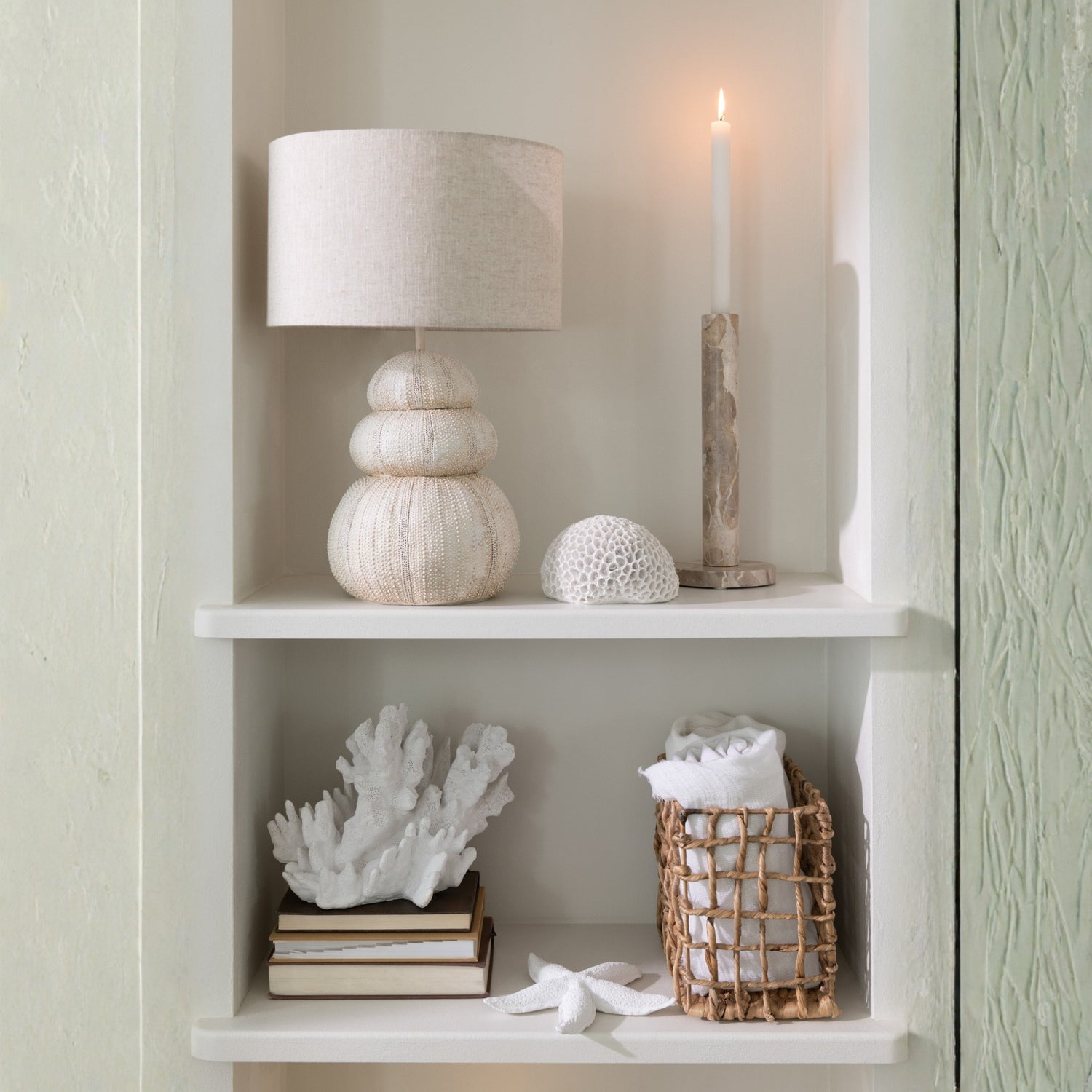 Kaarshouder Marmer Beige Set van 3 J-Line