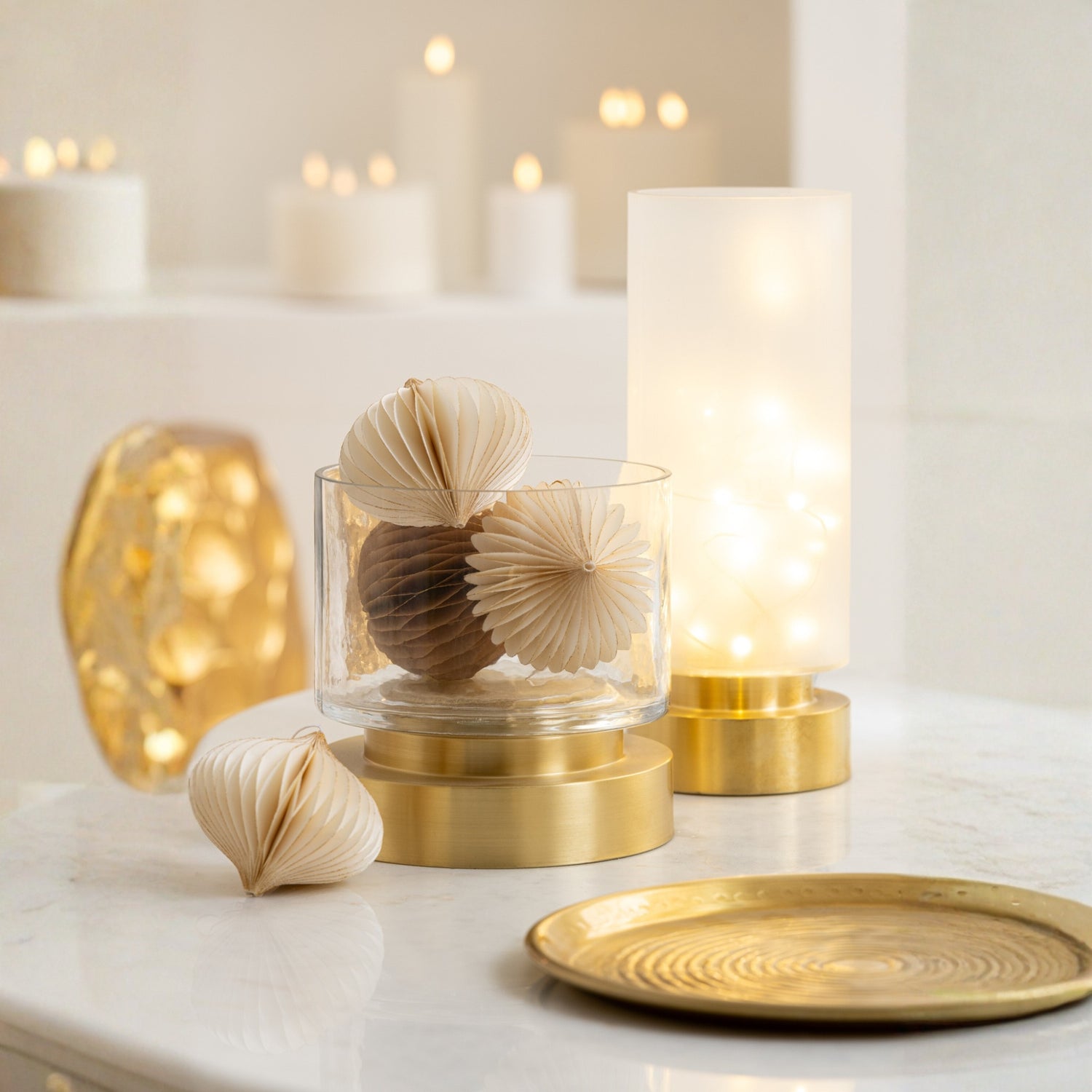 Kandelaar Pia Half Goud Medium Set van 2