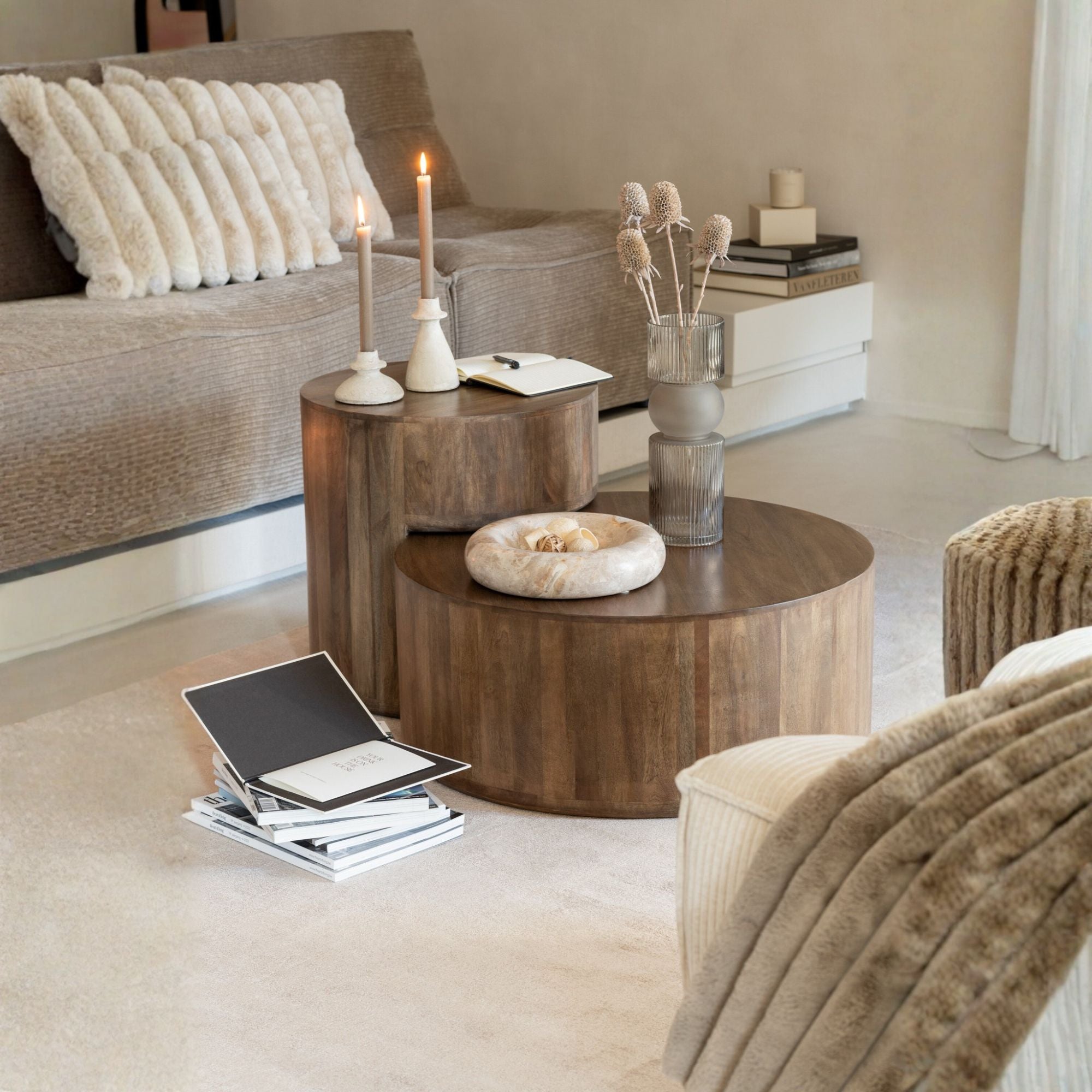 Luxe Marmeren Schaal Laag Beige Large J-Line