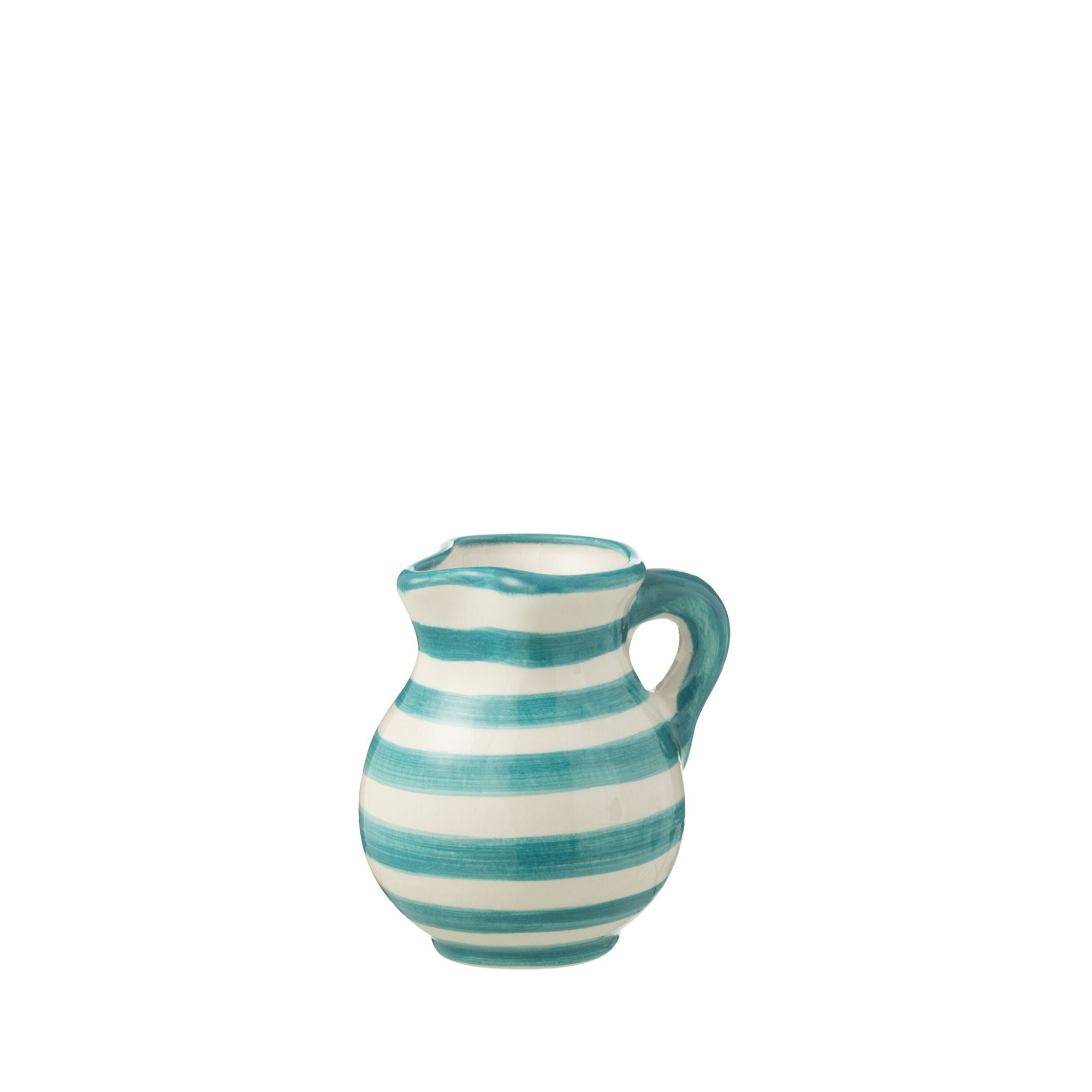 Kleine Kan Granada Strepen Aqua/Wit Keramiek J-Line
