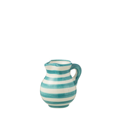 Kleine Kan Granada Strepen Aqua/Wit Keramiek J-Line