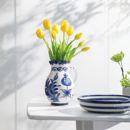 Medium Kan Granada Motief Cobalt Blauw/Wit Keramiek J-Line