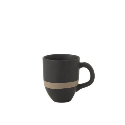 Beker Keramiek Zwart/Taupe J-Line