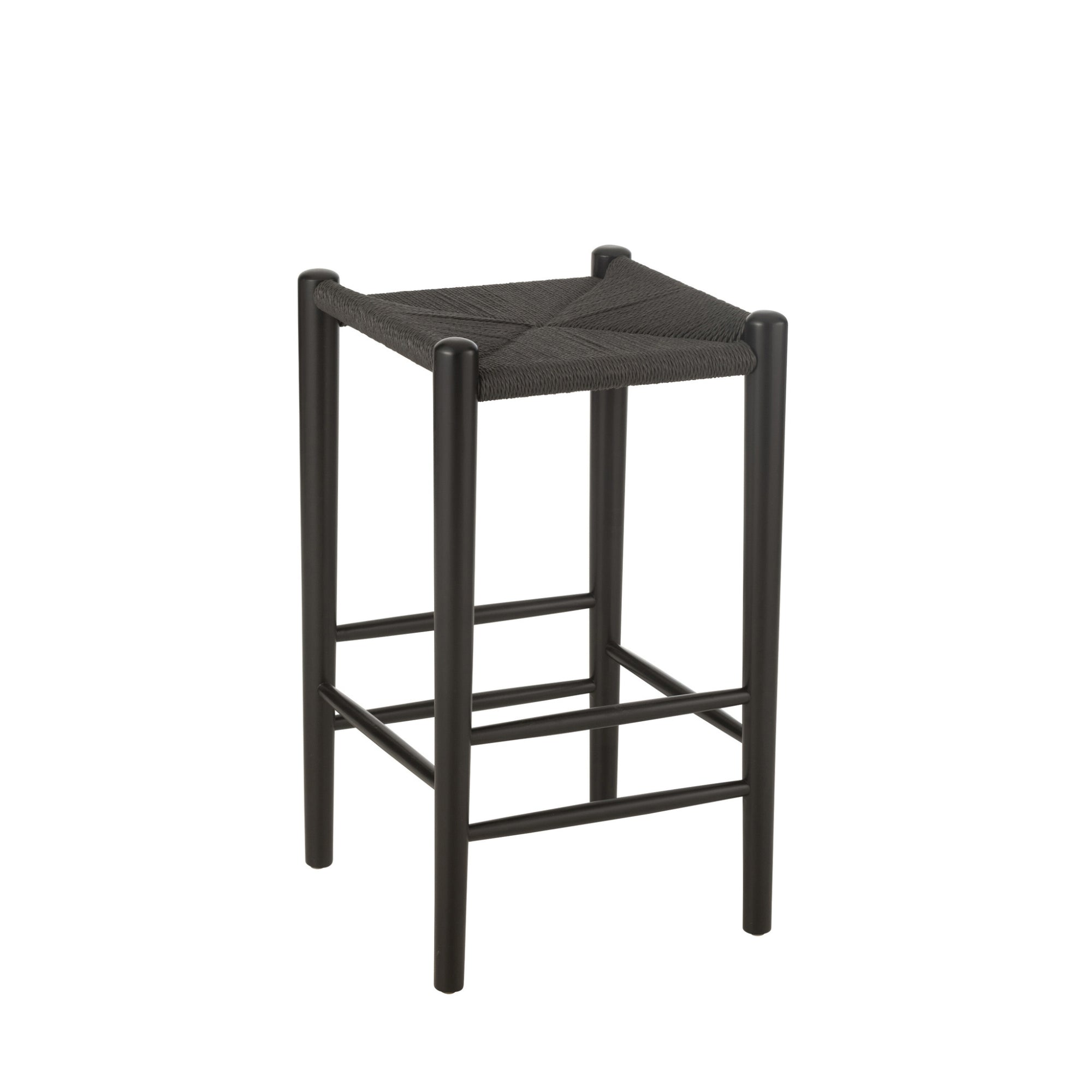 Barstoel Oriental Beukenhout/Touw Zwart J-Line