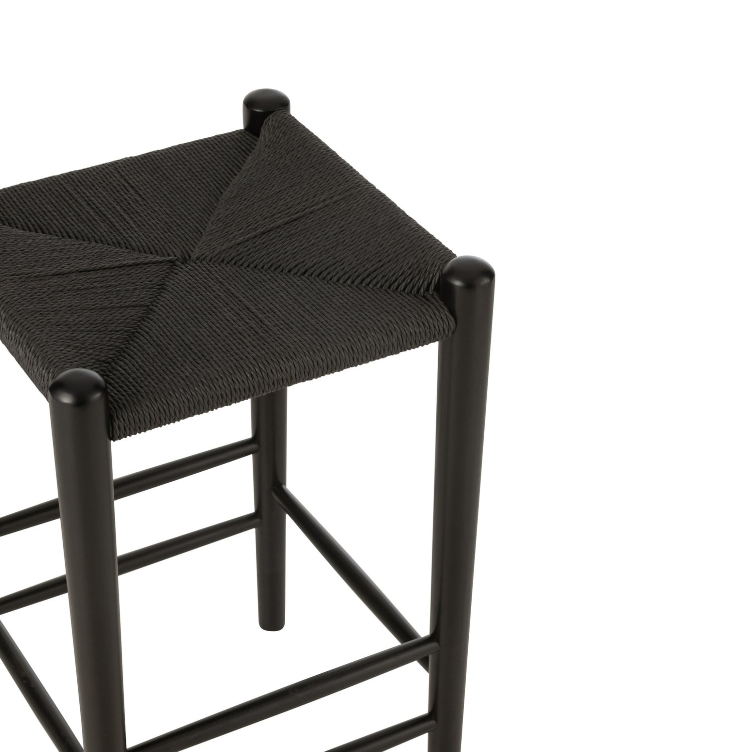 Barstoel Oriental Beukenhout/Touw Zwart J-Line