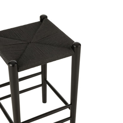 Barstoel Oriental Beukenhout/Touw Zwart J-Line