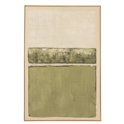 Schilderij Rechthoeken Dennenhout Beige/Donkergroen J-Line