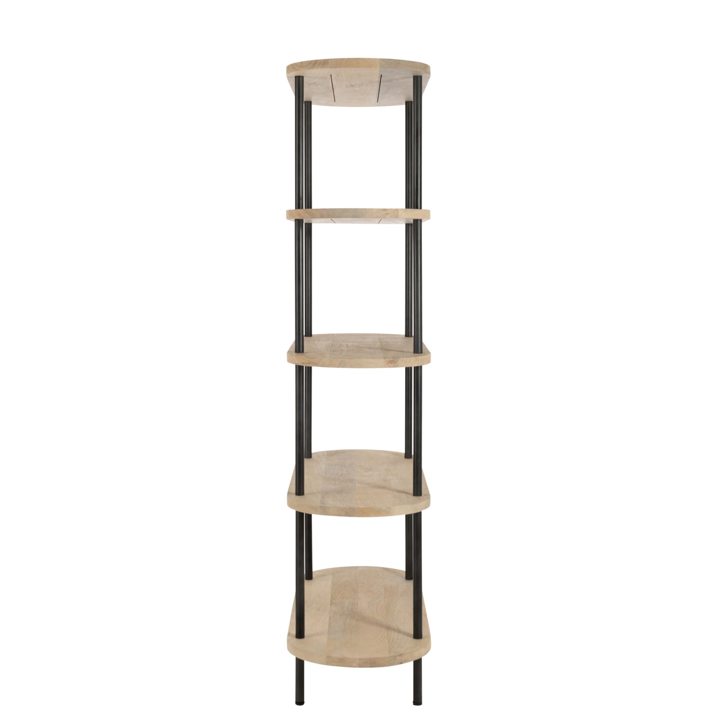 Rek Eli 5 Planken Mangohout/Ijzer Naturel/Grijs J-Line