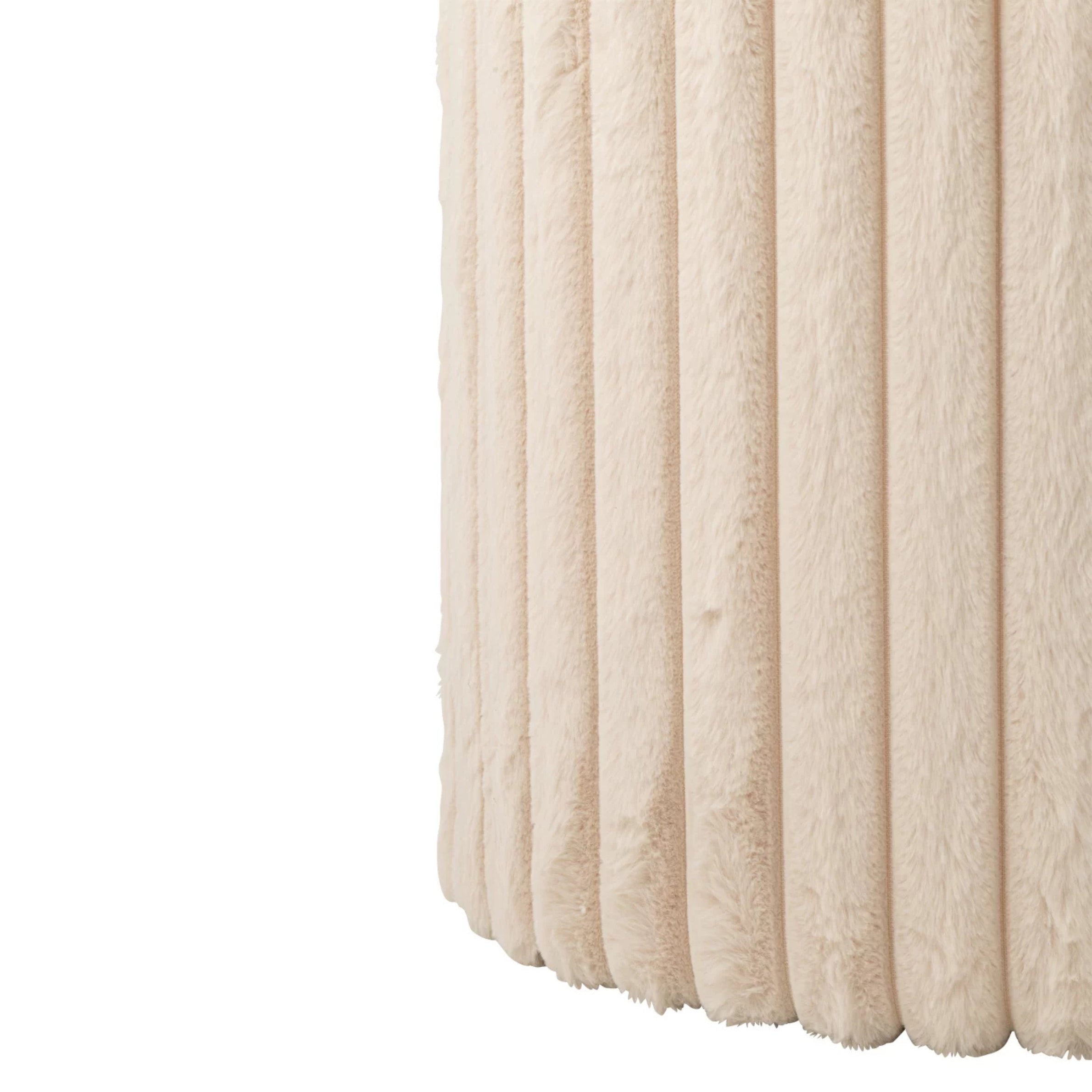 Poef + Deksel Geribbeld Mdf Beige J-Line