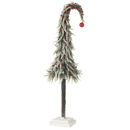 Kerstboom Muts+Led Kunststof Sneeuw Groen/Rood Large H100cm J-Line