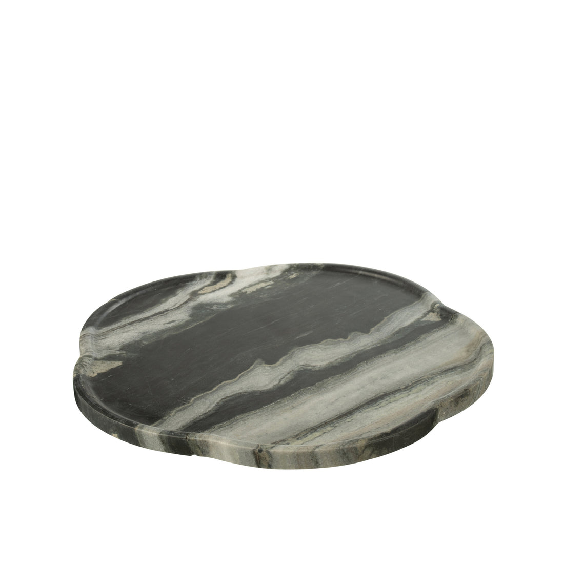 Plateau Drehbarer Marmor Schwarz/Hellgrau J-Line