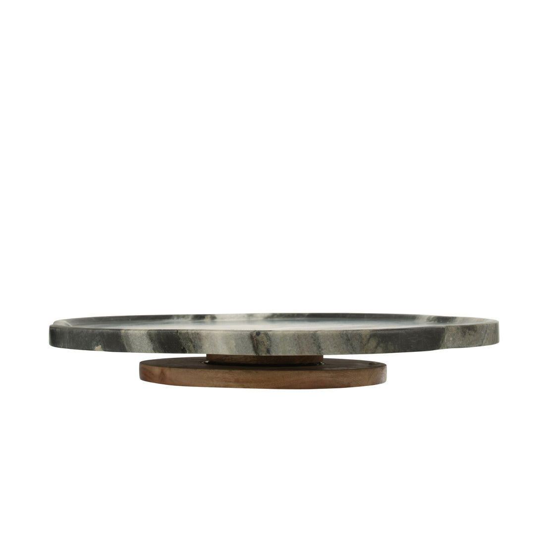 Plateau Drehbarer Marmor Schwarz/Hellgrau J-Line