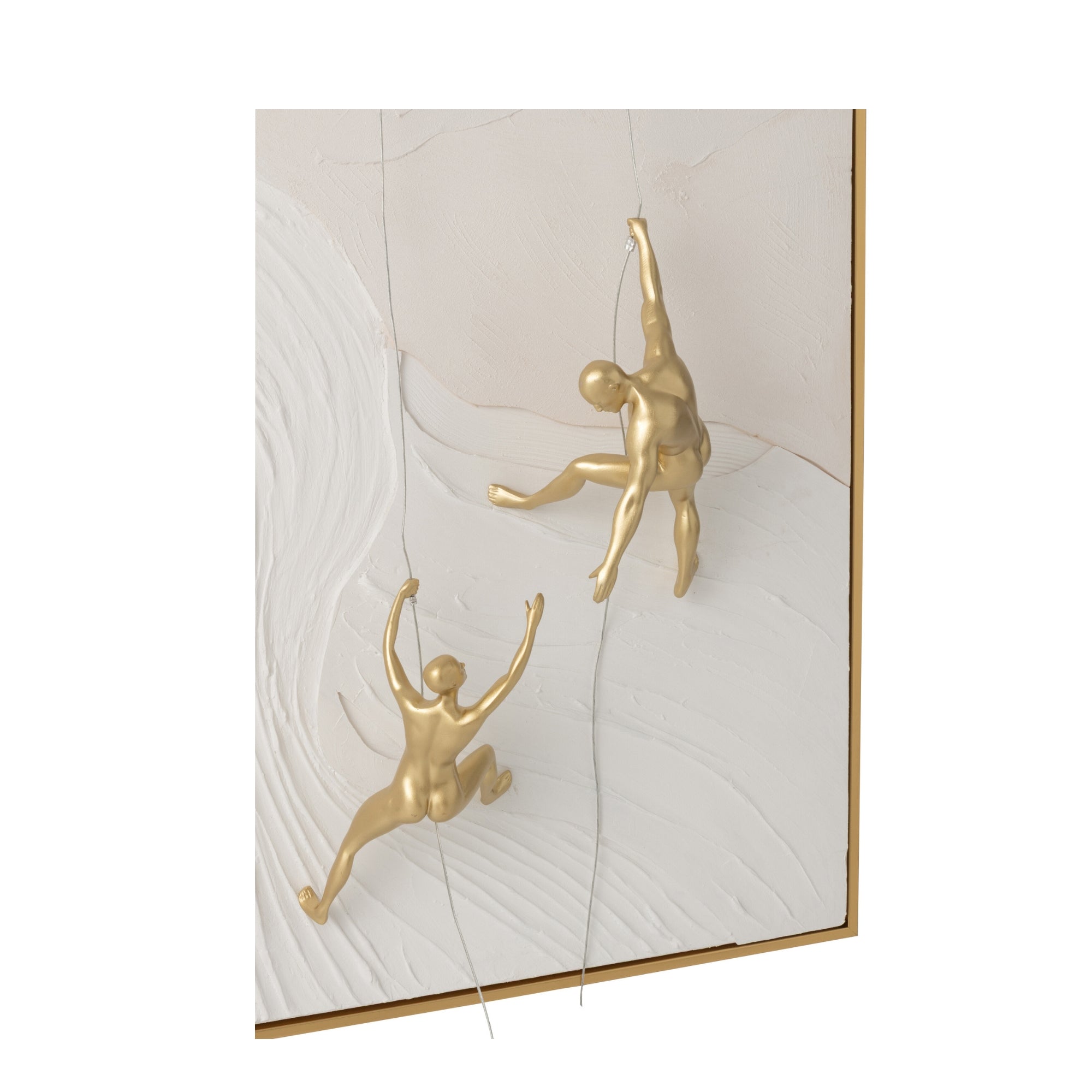 Schilderij Men Hanging Rechthoek Acryl Wit/Goudkleurig J-Line