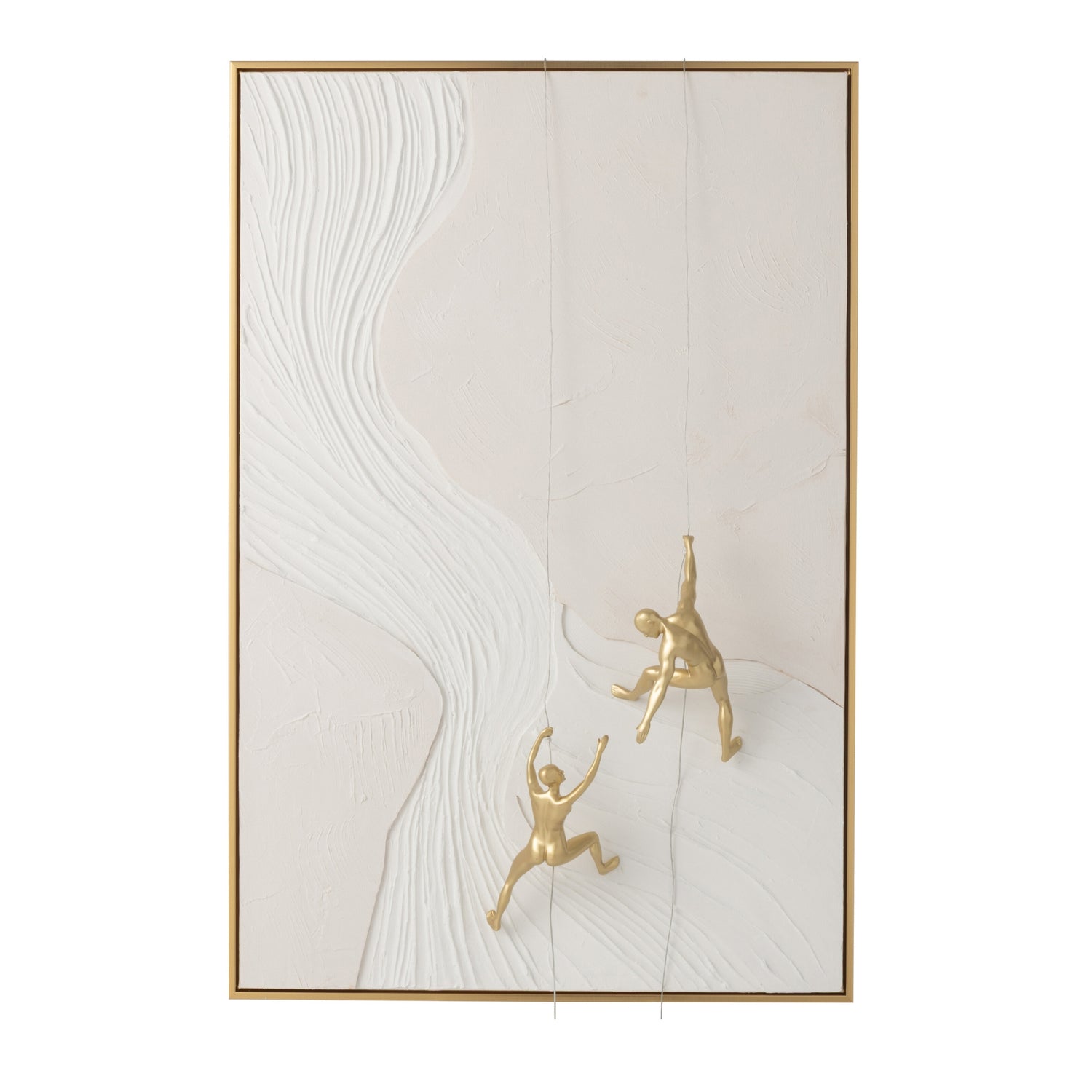 Schilderij Men Hanging Rechthoek Acryl Wit/Goudkleurig J-Line