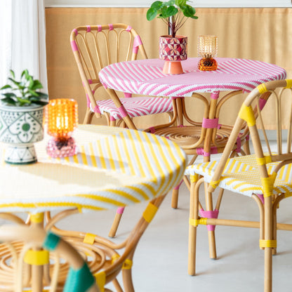 Eettafel Rotan Geel/Wit J-Line