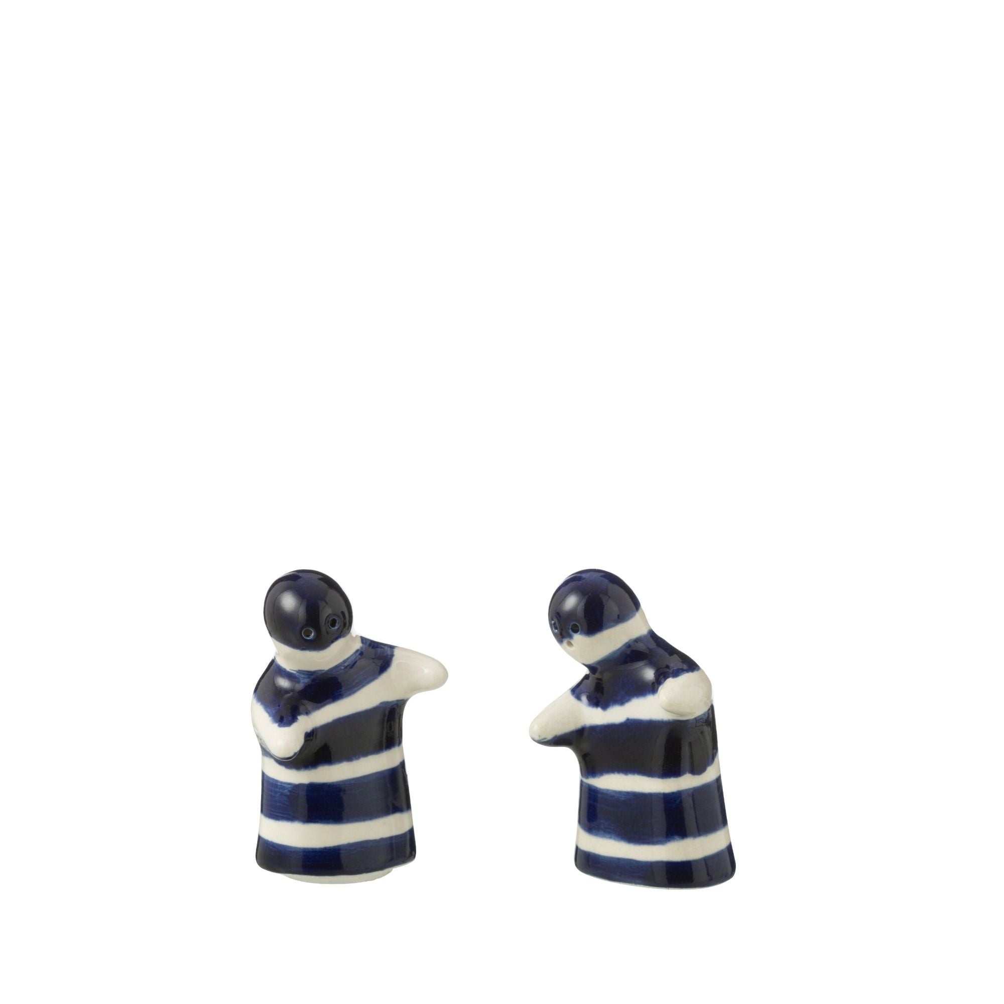 Peper &amp; Zout Stelletje Granada Strepen Cobalt Blauw/Wit Keramiek J-Line