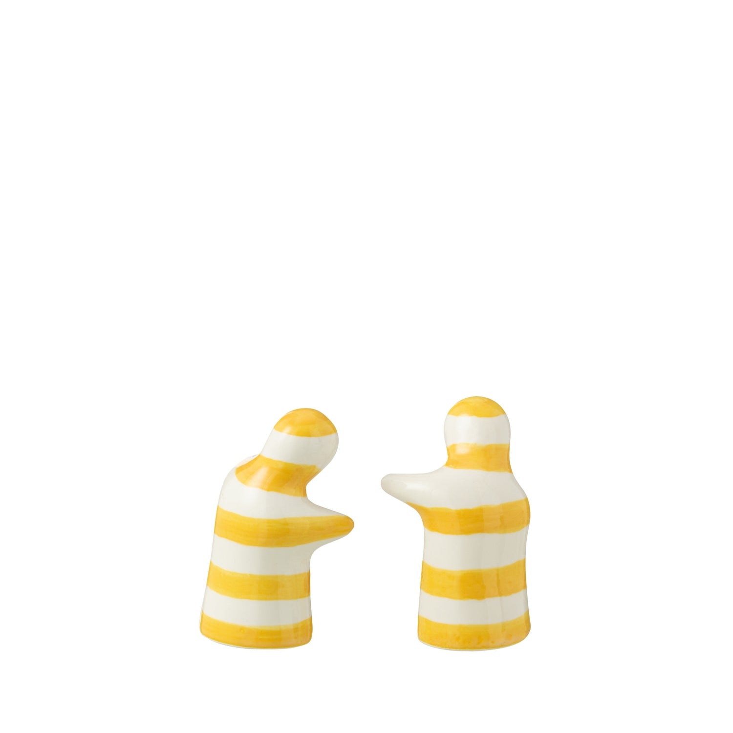 Peper &amp; Zout Stelletje Granada Strepen Geel/Wit Keramiek J-Line