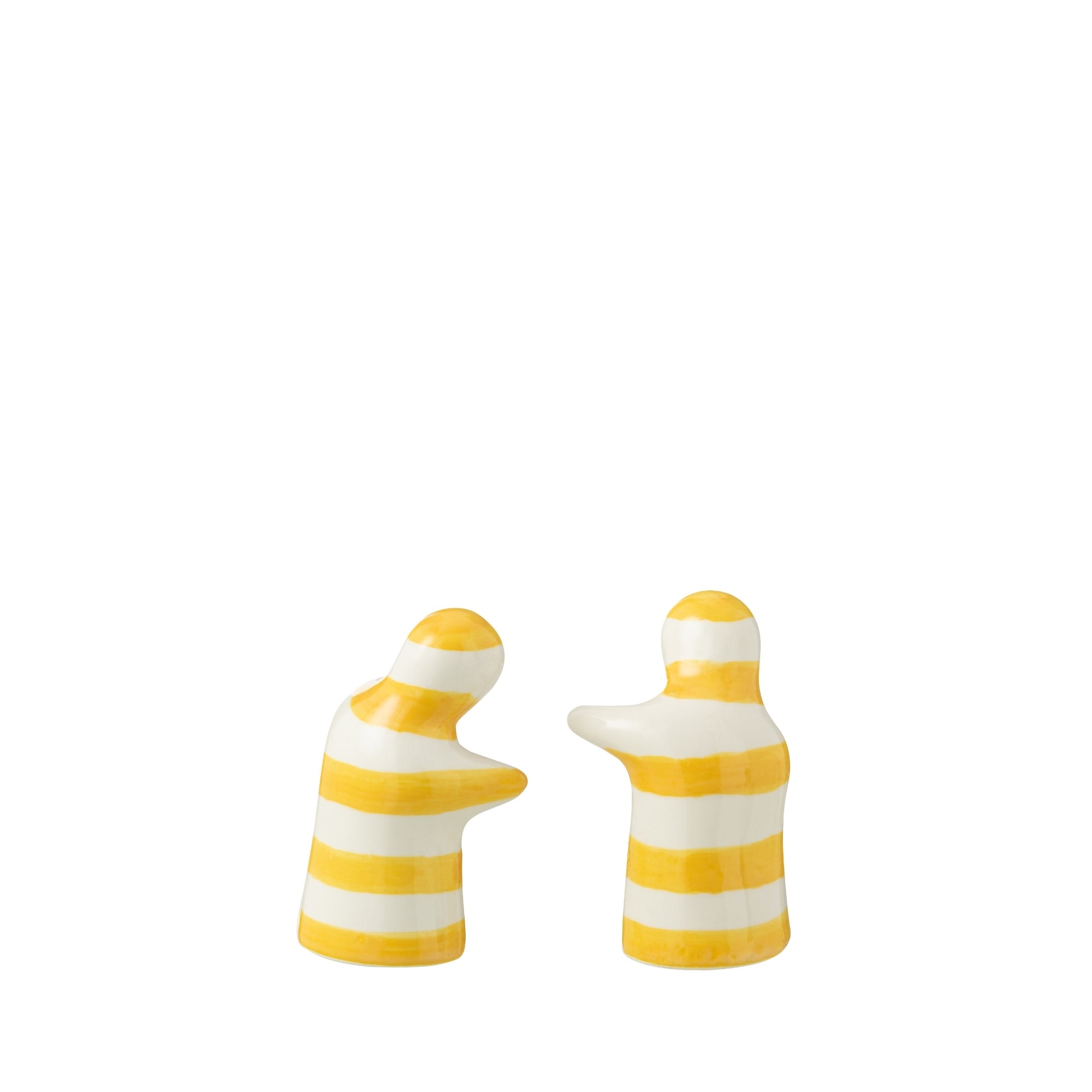 Peper &amp; Zout Stelletje Granada Strepen Geel/Wit Keramiek J-Line