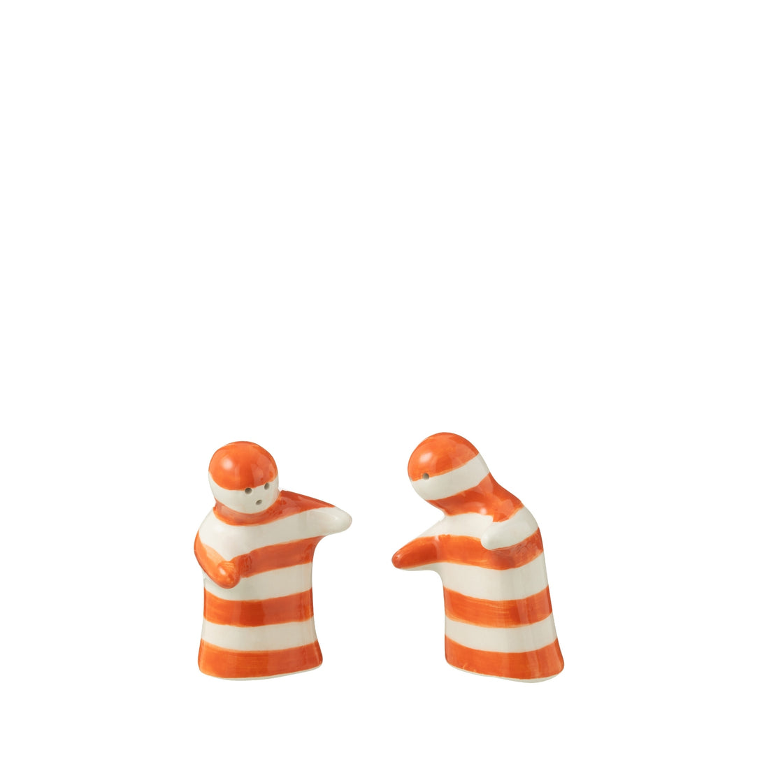 Peper &amp; Zout Stelletje Granada Strepen Oranje/Wit Keramiek J-Line