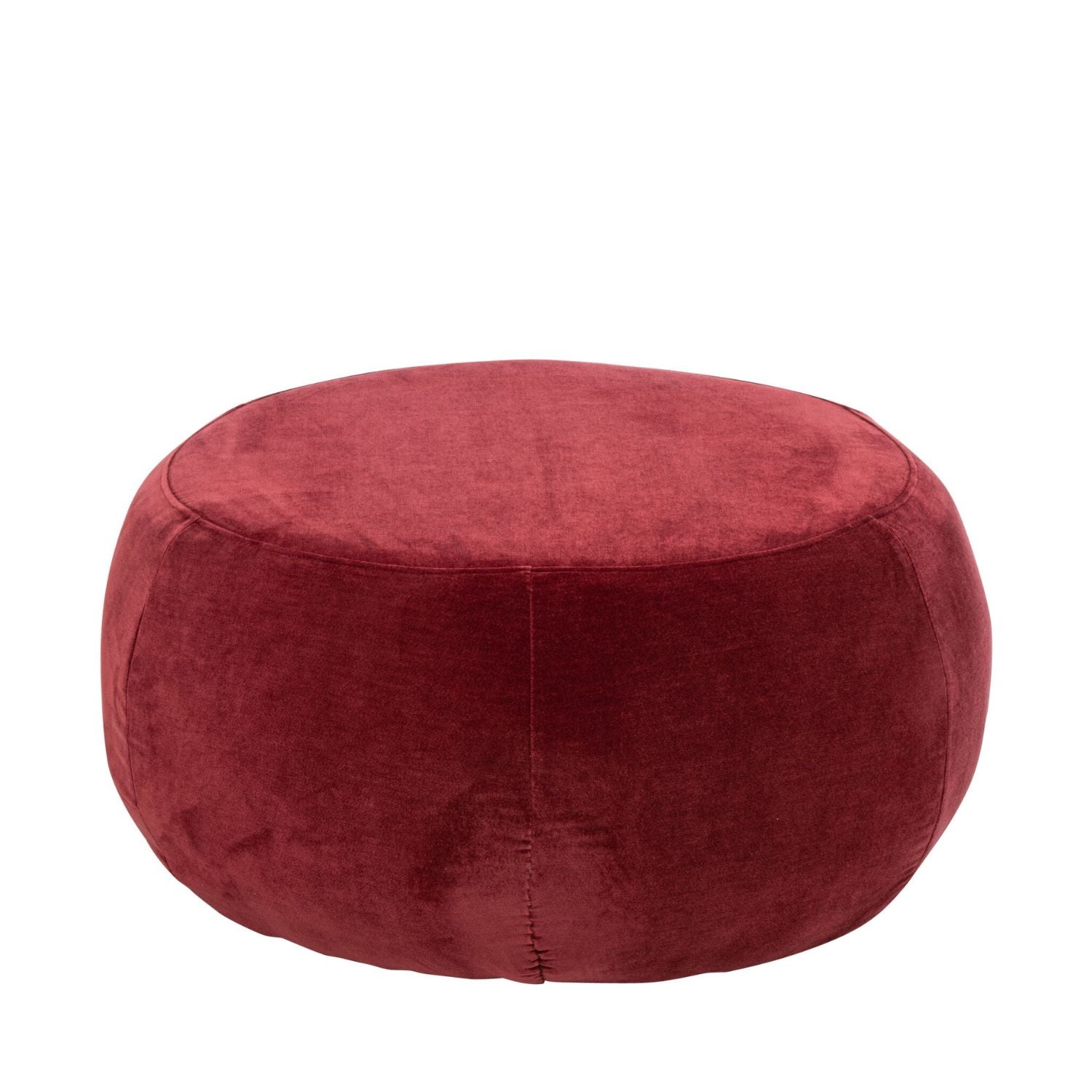 Poef Rond Plywood/Stof Bordeaux J-Line