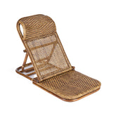 Rotan loungestoel vloer model in donker walnoot, handgemaakt rattan design van Bazar Bizar