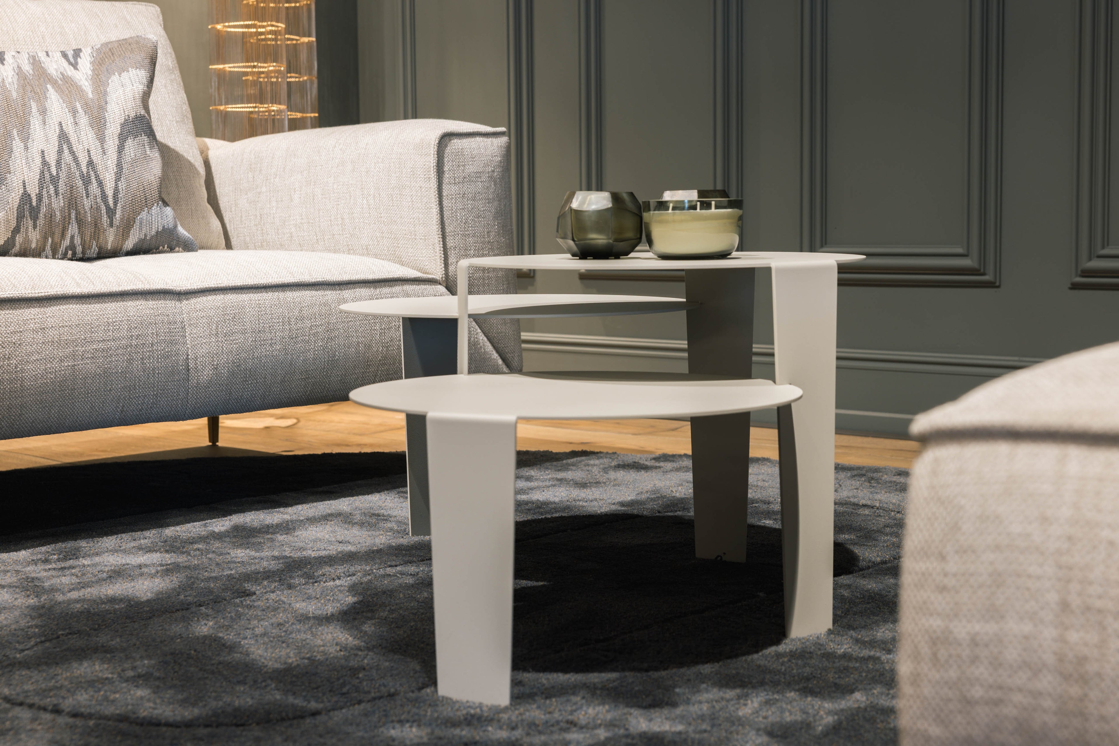 Cascado Salontafel Zijde Grijs Staal Steelful