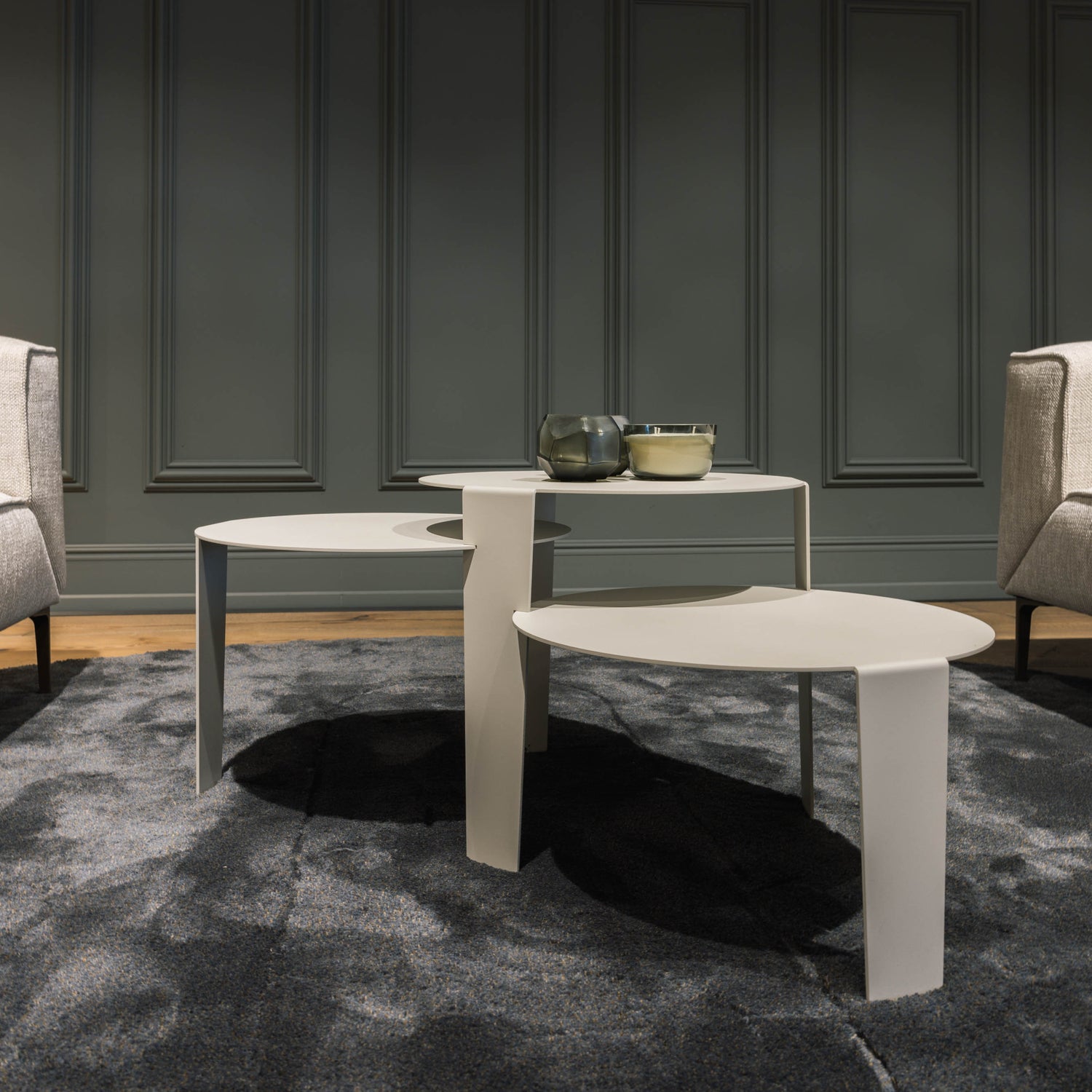 Cascado Salontafel Zijde Grijs Staal Steelful