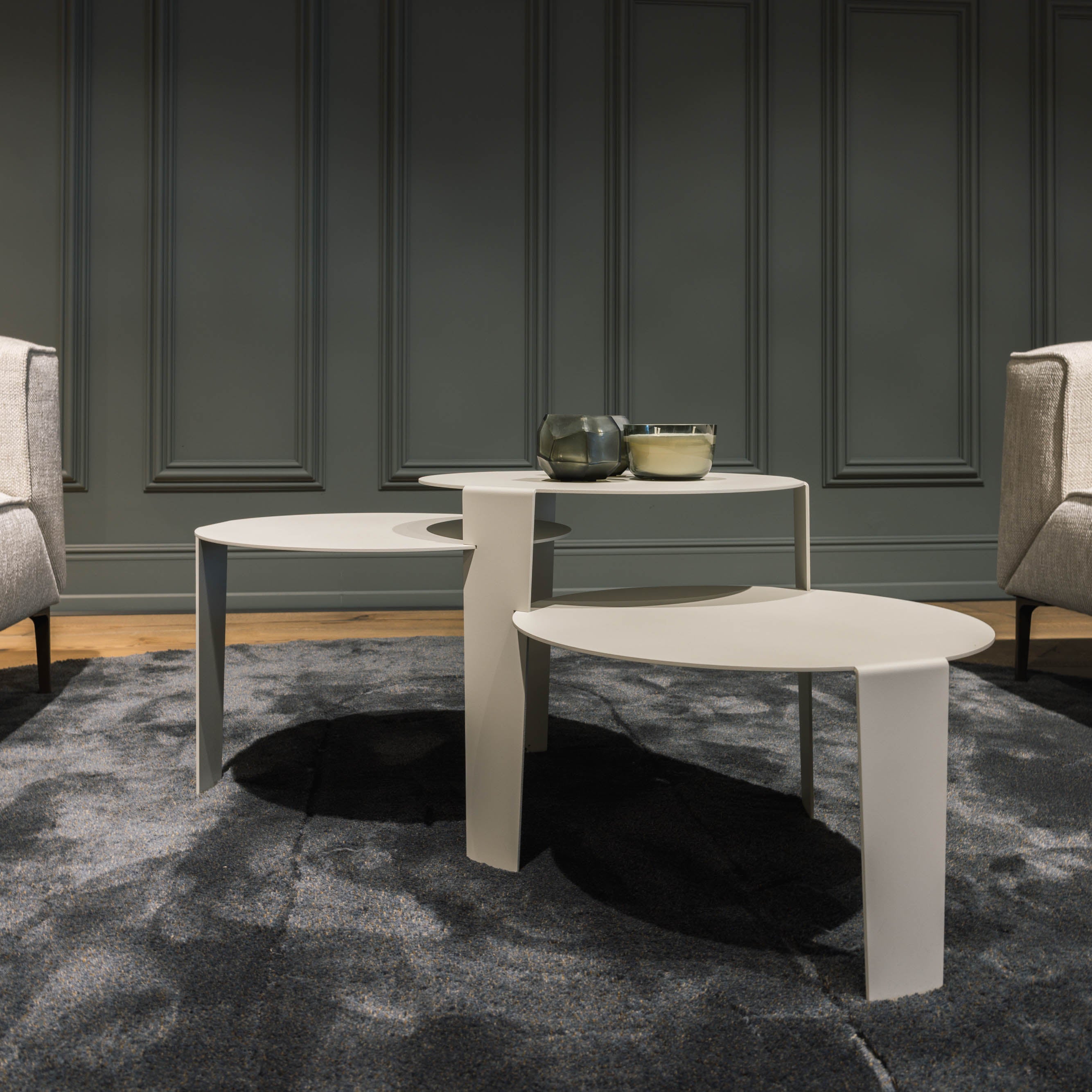 Cascado Salontafel Zijde Grijs Staal Steelful