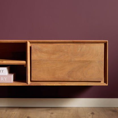 Zwevend TV-meubel Ambiance Mangohout Naturel 120cm Starfurn