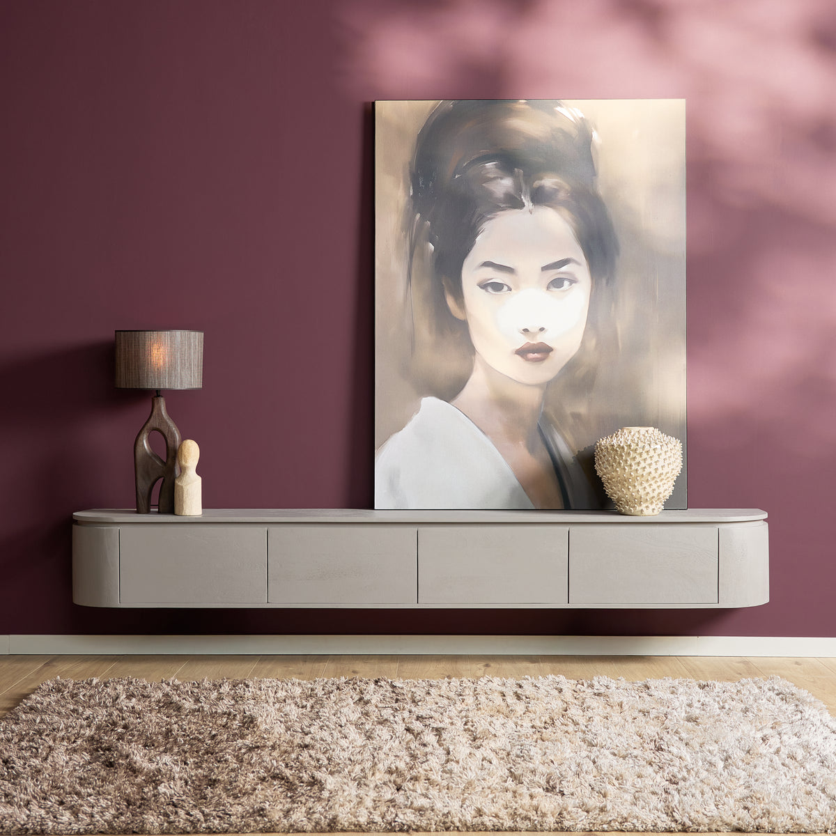 Zwevend TV-meubel Ambiance Mangohout Naturel 120cm Starfurn