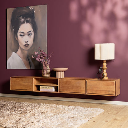 Zwevend TV-meubel Ambiance Mangohout Naturel 120cm Starfurn