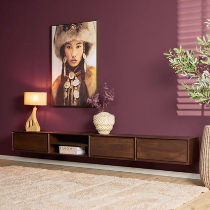 Zwevend TV-meubel Ambiance Mangohout Naturel 120cm Starfurn