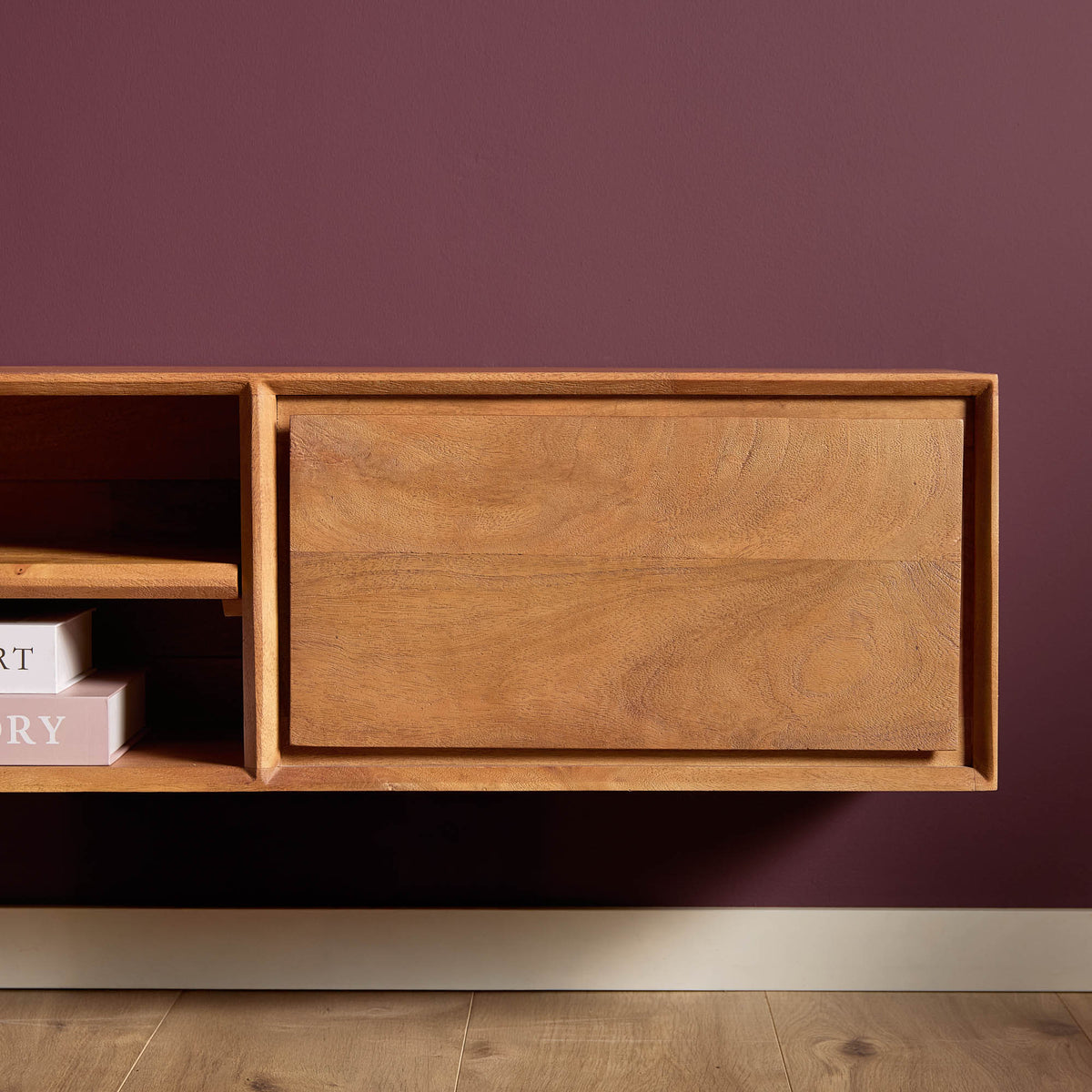 Zwevend TV-meubel Ambiance Mangohout Naturel 160cm Starfurn