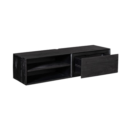 Zwevend TV-meubel Ambiance Mangohout Zwart 120cm Starfurn