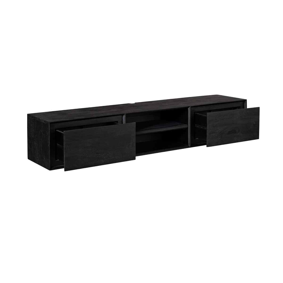Zwevend TV-meubel Ambiance Mangohout Zwart 160cm Starfurn