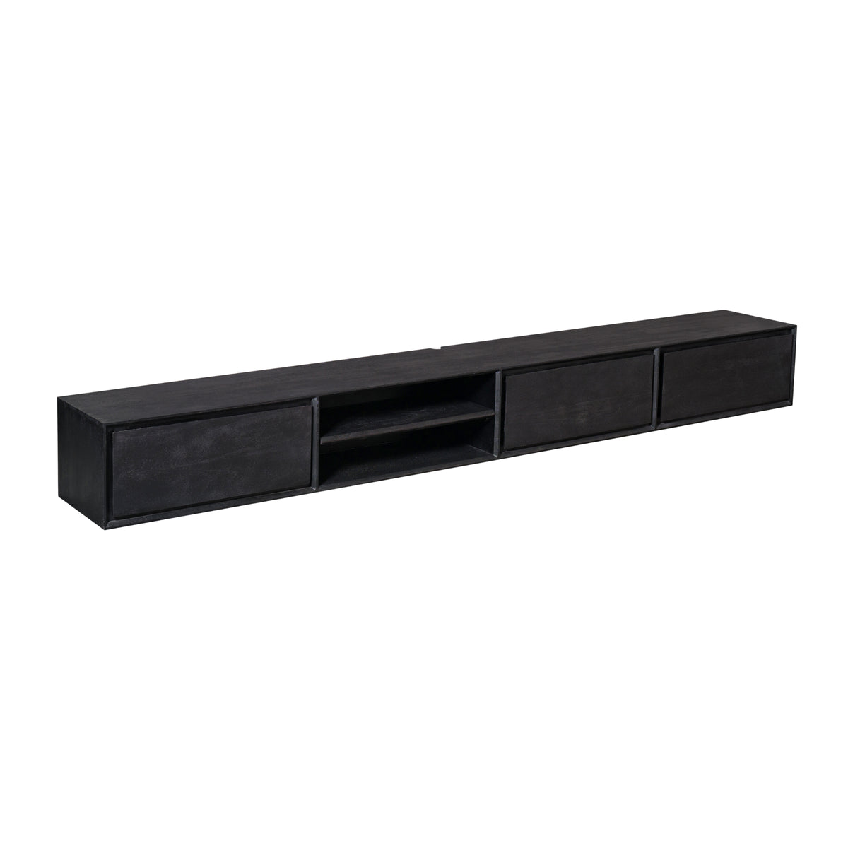 Zwevend TV-meubel Ambiance Mangohout Zwart 240cm Starfurn