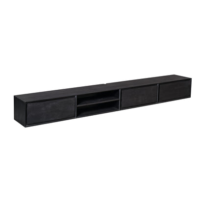 Zwevend TV-meubel Ambiance Mangohout Zwart 240cm Starfurn