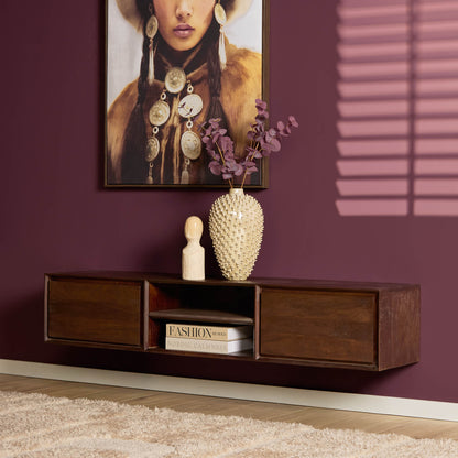Zwevend TV-meubel Ambiance Mangohout Bruin 160cm Starfurn