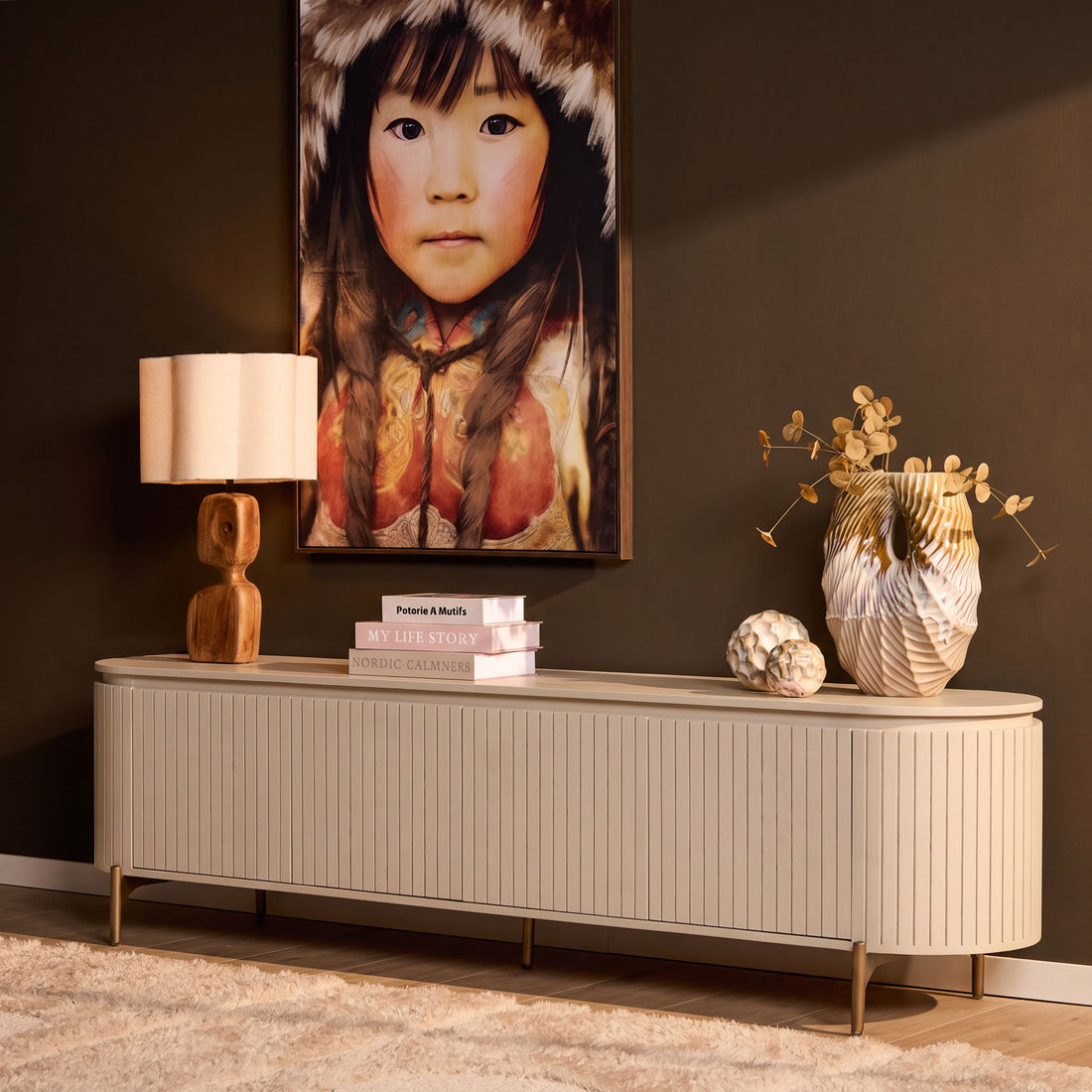 Tv Meubel Solana Mangohout Zand 210cm Starfurn