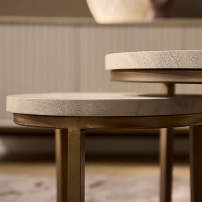 Salontafels Madison Mangohout Zand Set van 3 Starfurn