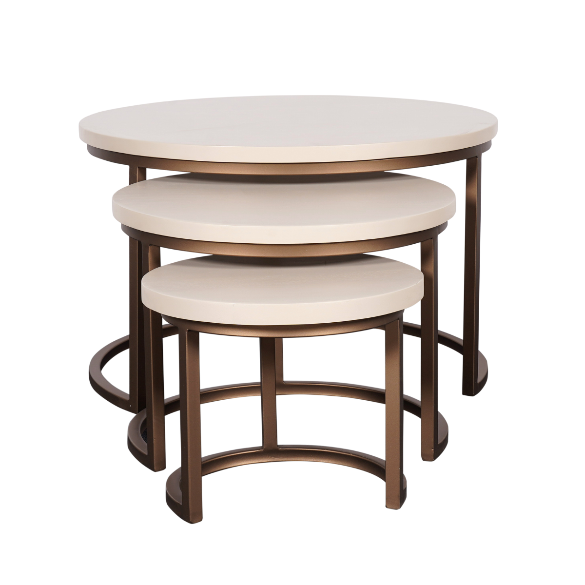 Salontafels Madison Mangohout Zand Set van 3 Starfurn