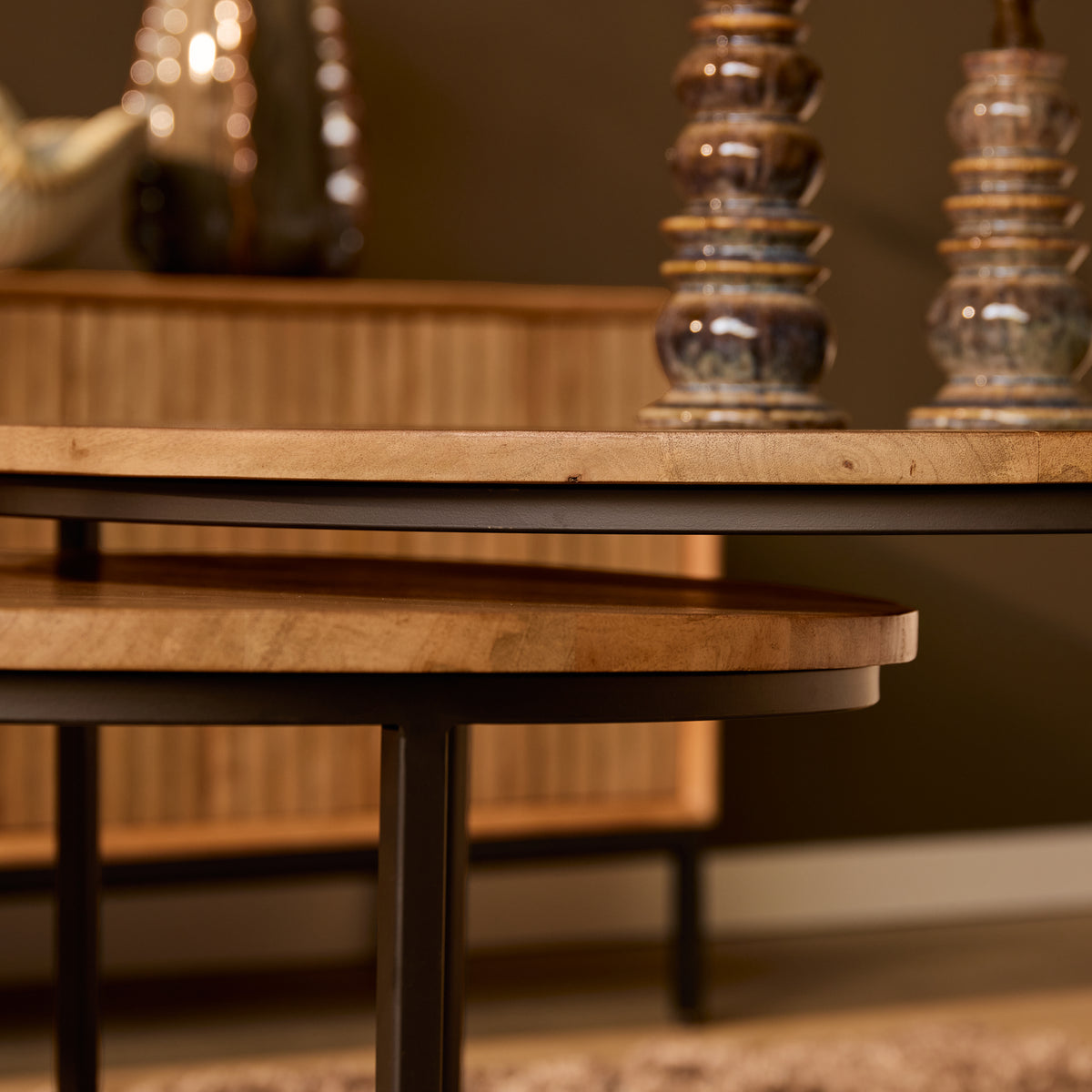 Salontafels Madison Mangohout Naturel Set van 2 Starfurn