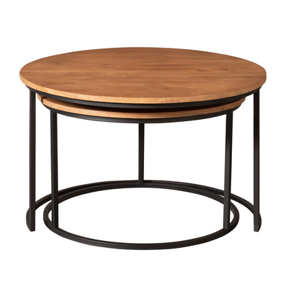 Salontafels Madison Mangohout Naturel Set van 2 Starfurn